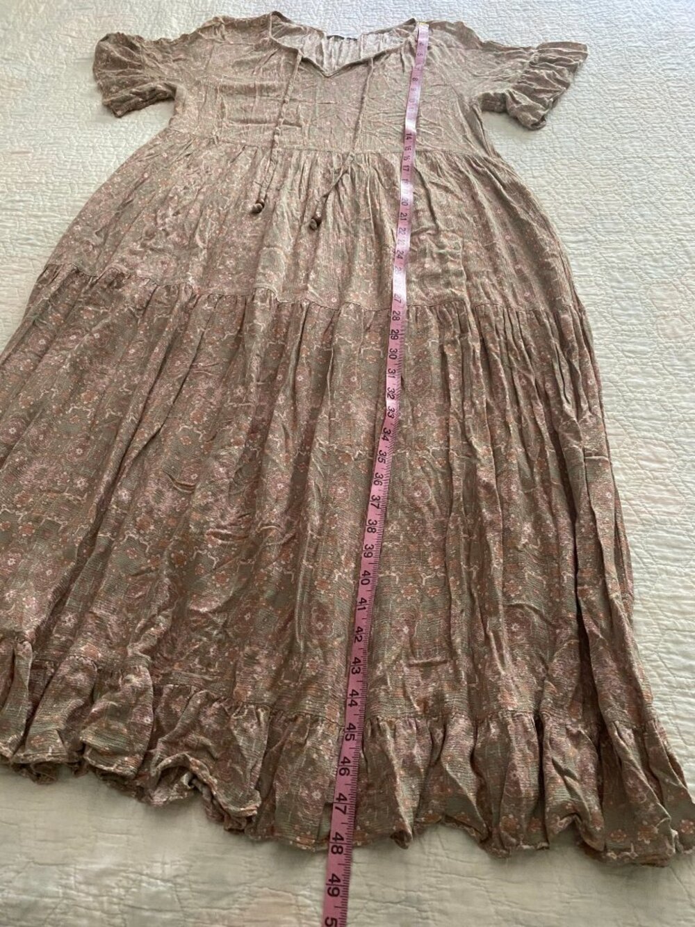 Carly Jean Los Angeles - Boho Floral Paisley Maxi Dress - Women's Size Medium - Picture 4 of 9